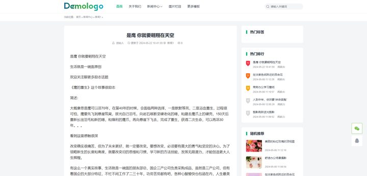 免费响应式博客自媒体展示网站模板、行业站模板